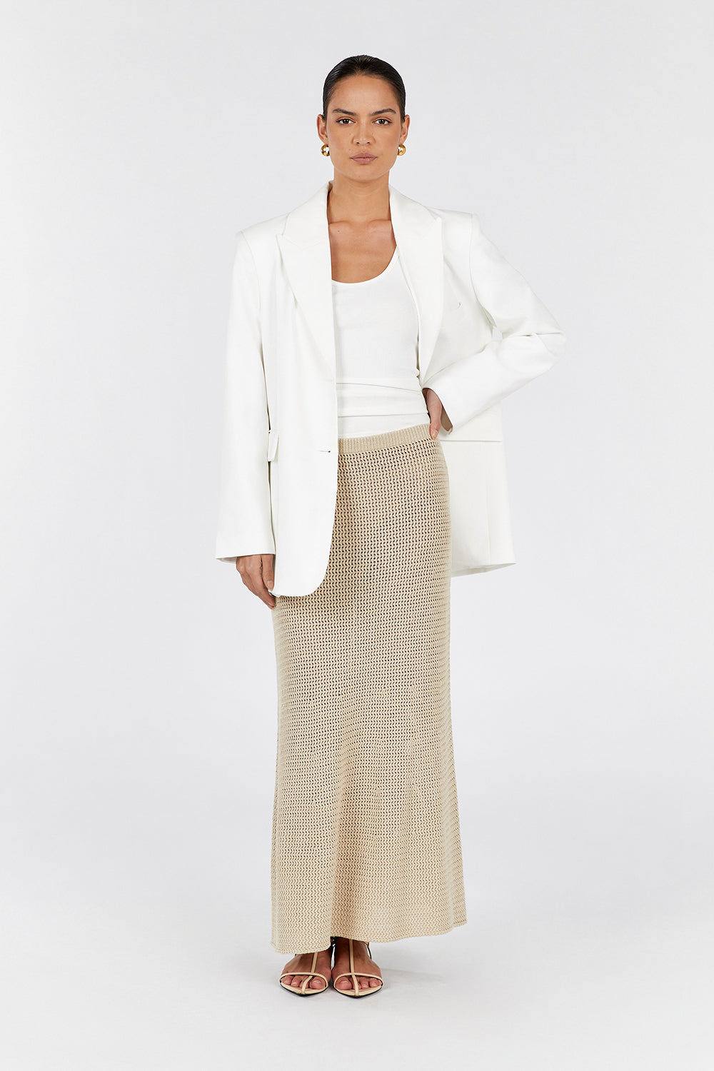 Zadie Natural Cotton Crochet Skirt - High Rise & Sheer