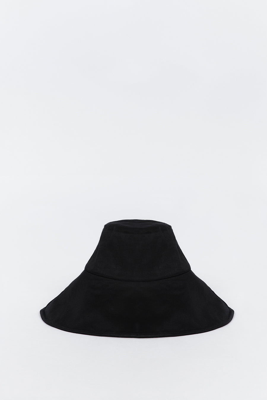 Diana Black Linen Wide Brim Sun Hat