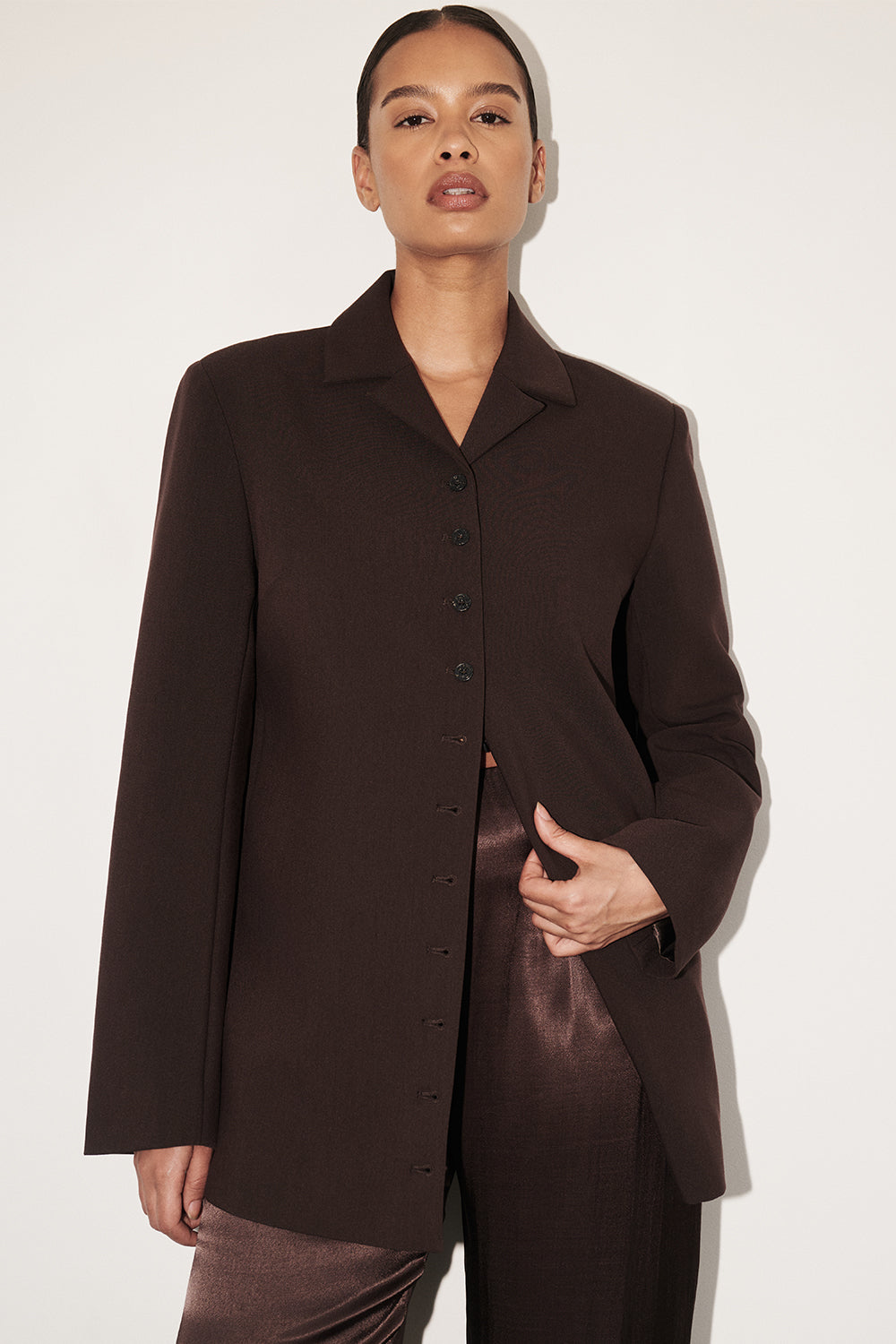 Ryker Relaxed Fit Dark Chocolate Oversized Blazer