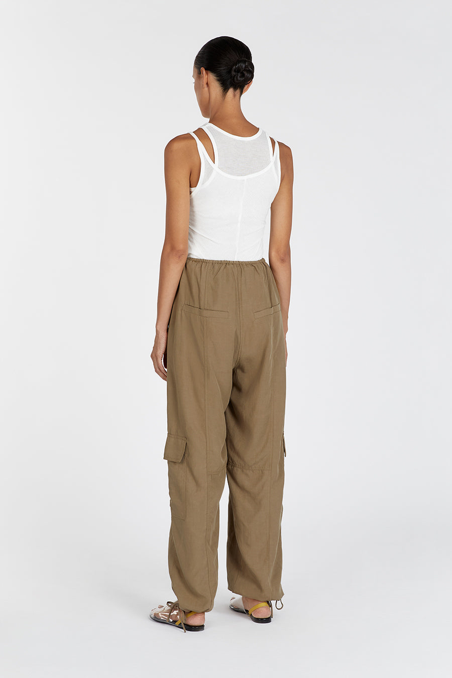 Heidi Fern Tencel Blend Cargo Pants - Lightweight & Adjustable Waist
