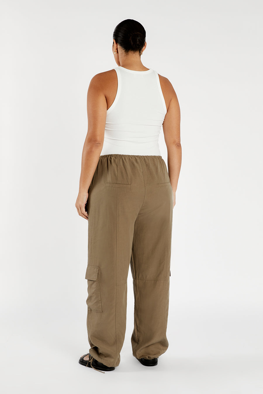 Heidi Fern Tencel Blend Cargo Pants - Lightweight & Adjustable Waist