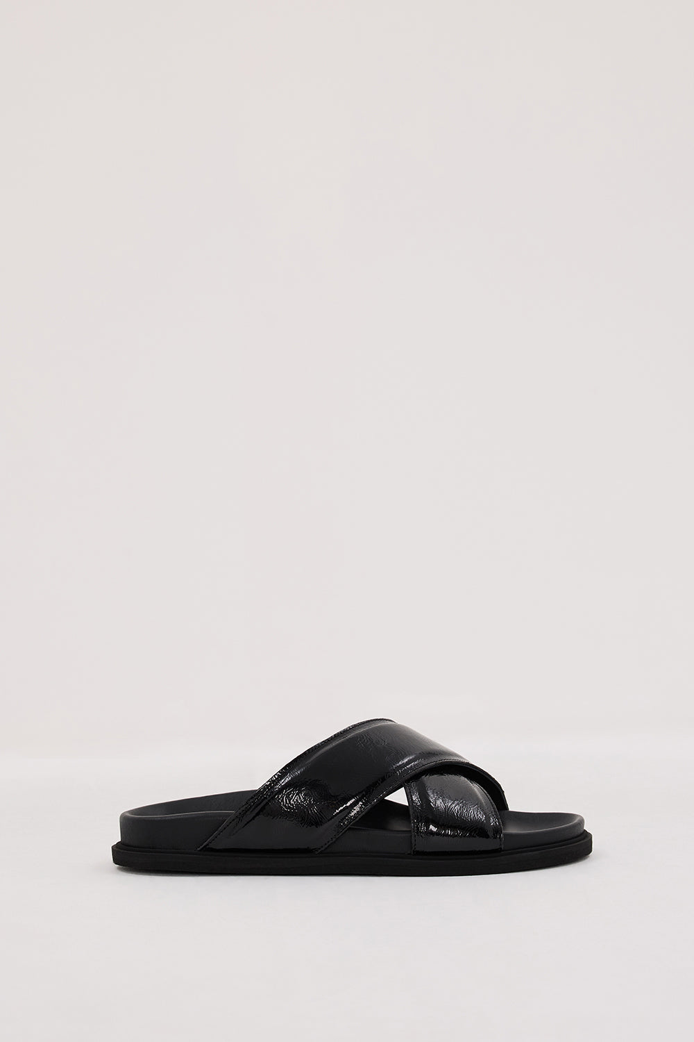 DOF Studios Black Rosa Strappy Sandals with Padded Footbed