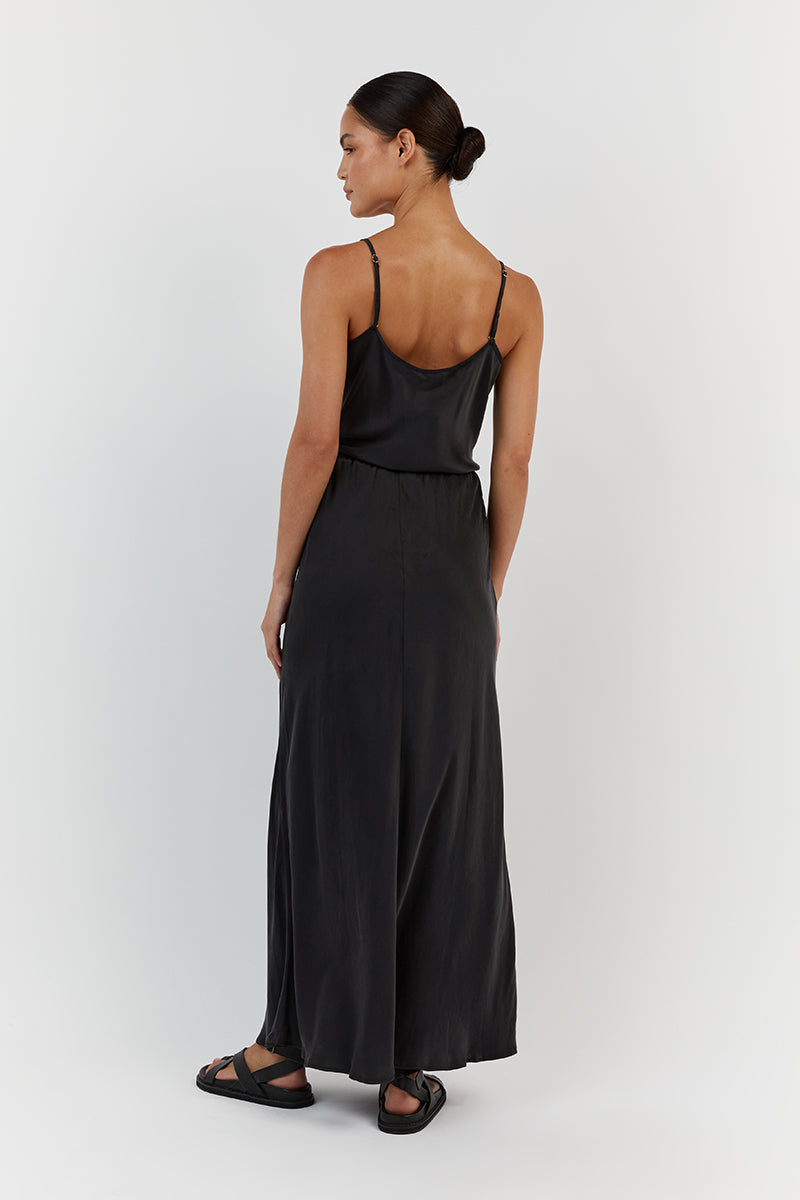 Layla Black Silk Cami Top - Lightweight Sleeveless