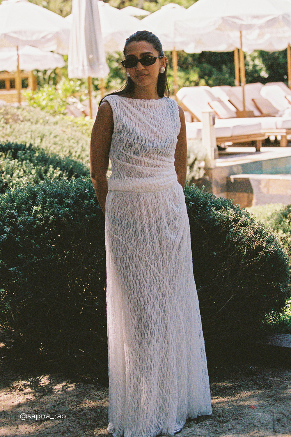 Lizzie White Lace Maxi Skirt with Layered Sheer Design