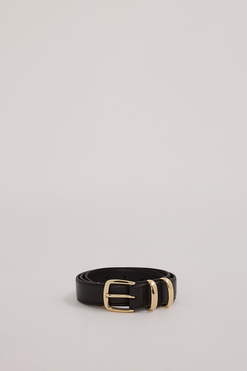 SENSO COCOA BESSY Leather Belt with Gold Hardware