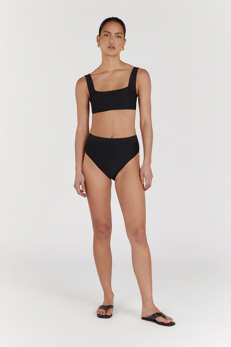 Amaya Black Sustainable Bandeau Swim Top | Recycled REPREVE