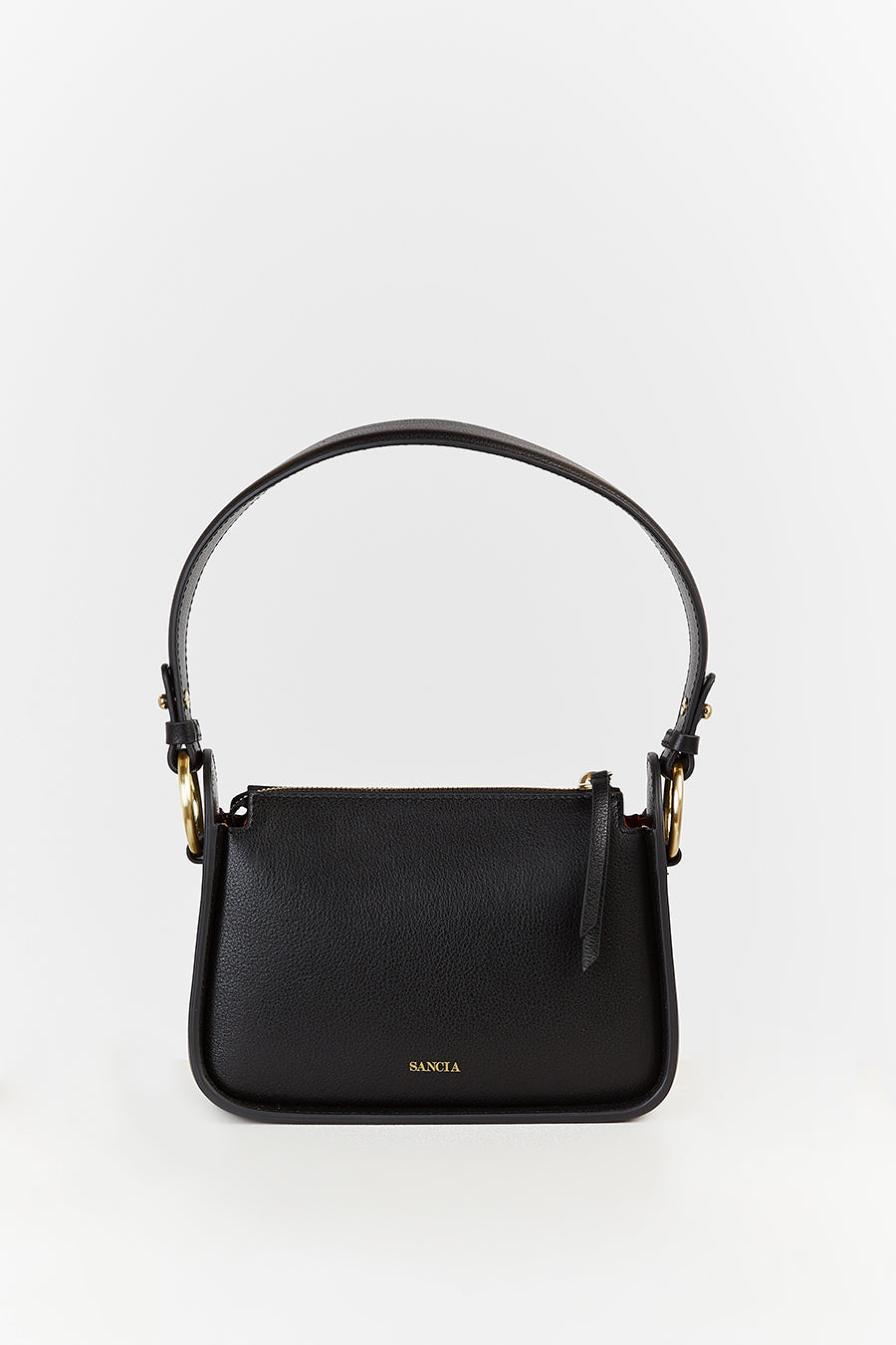 Sancia Aura Mini Leather Crossbody Bag in Black