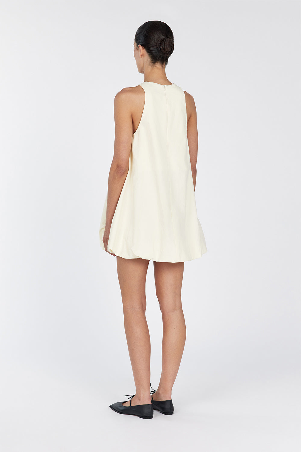 Renee Butter Sleeveless Cotton Mini Dress with Pockets