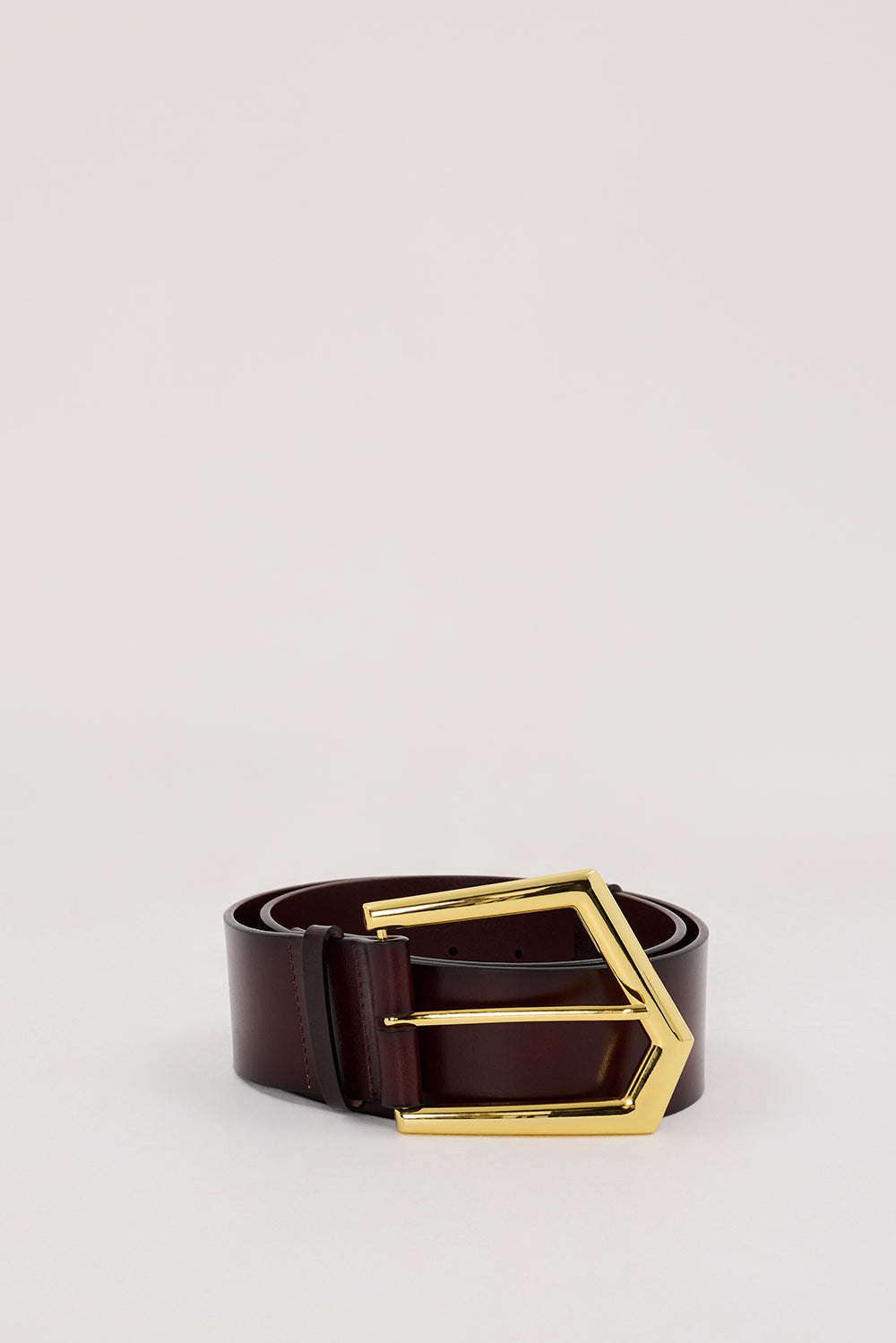 Noah The Label Plum Street Style Leather Belt with Gold Buckle