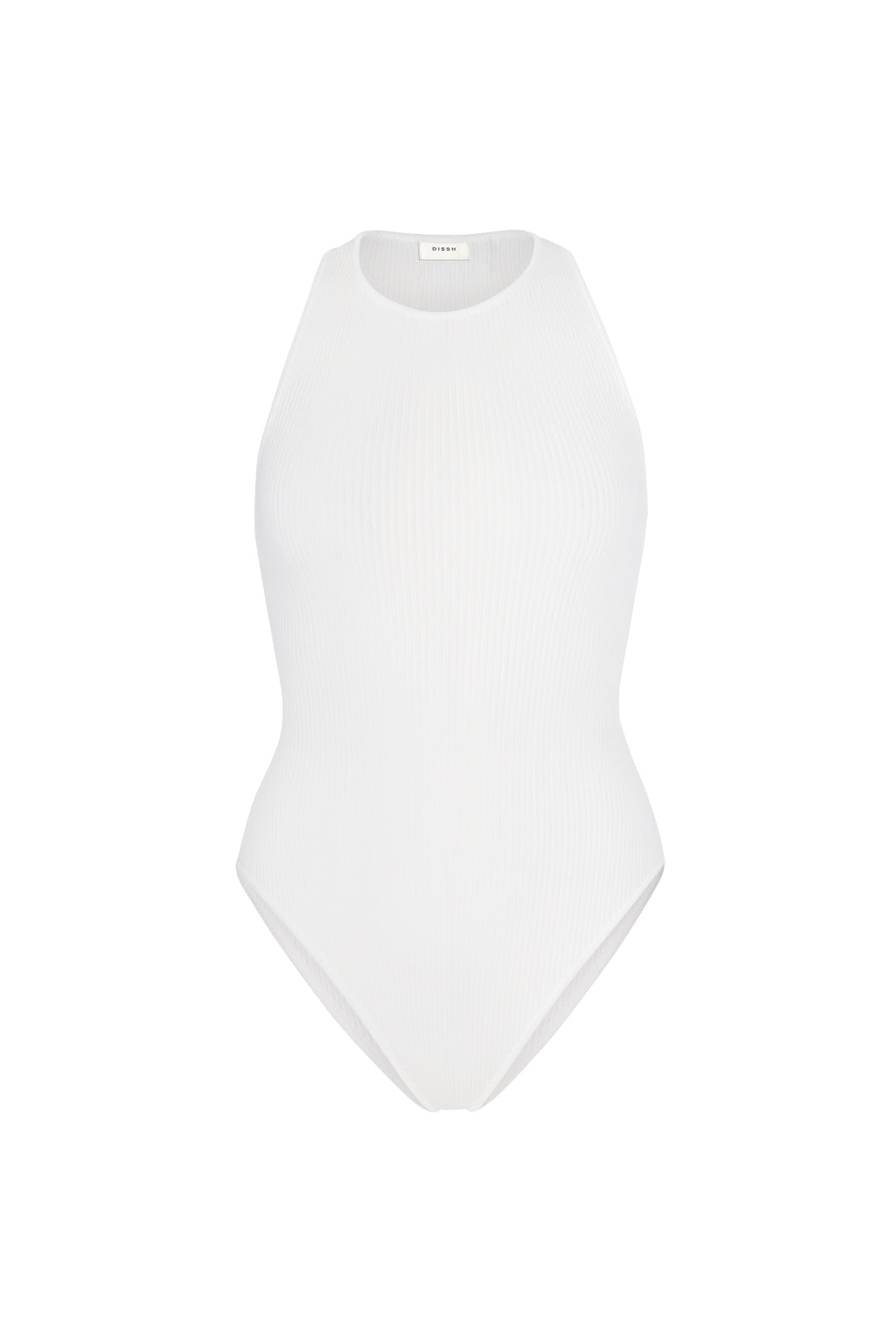 Martha Off White Racerback Bodysuit - Sleeveless & Form Fitting