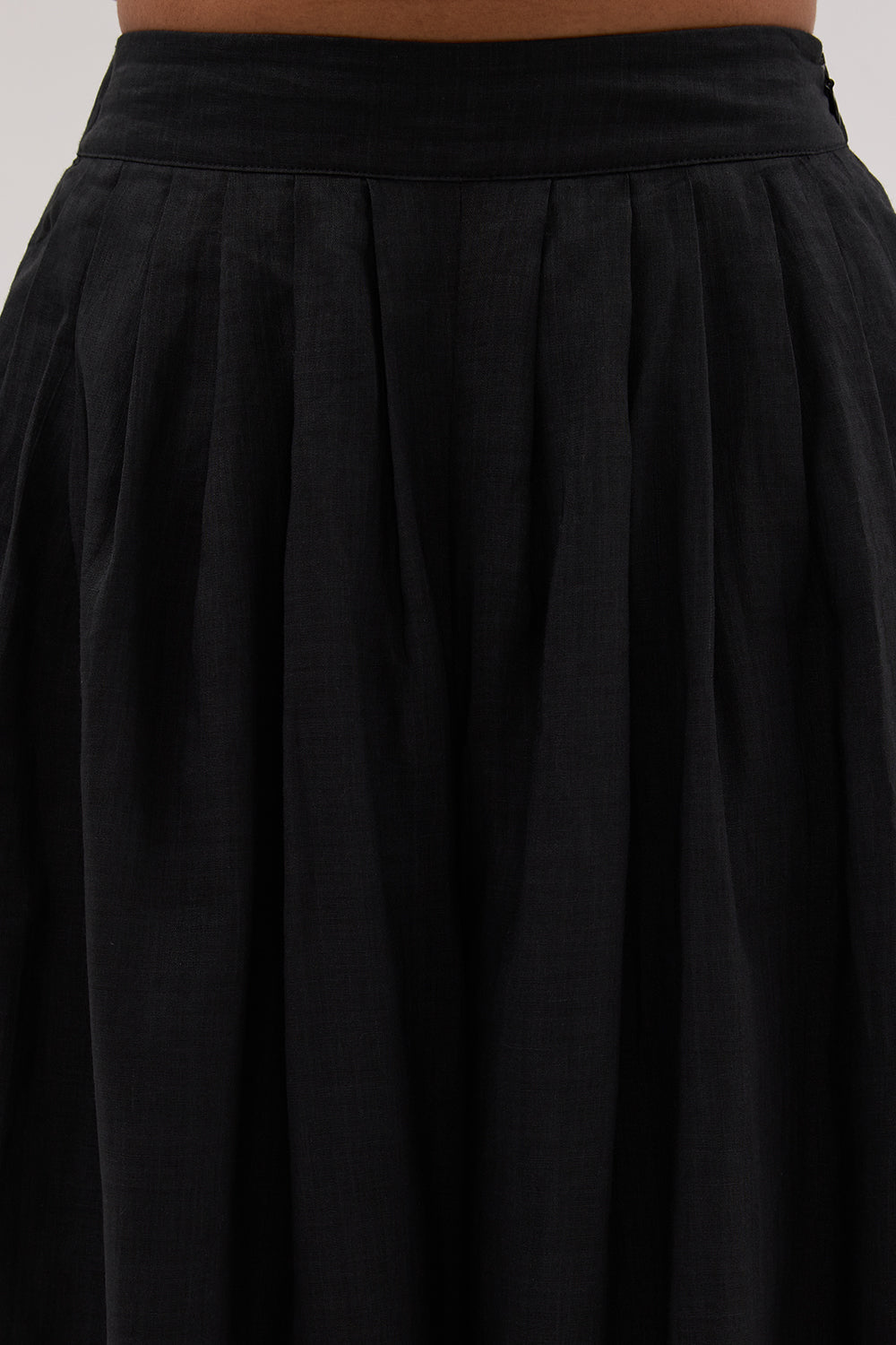 Carmel Black Ramie Wide Leg Resort Pants