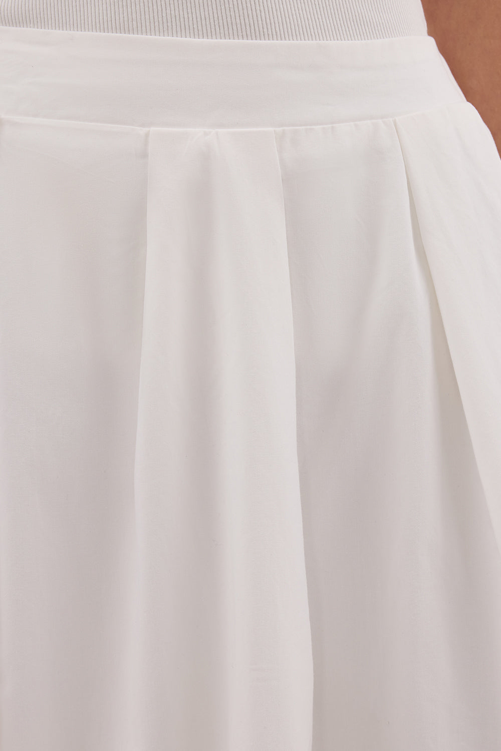 White Poplin Midi Skirt with Pockets – Conagh