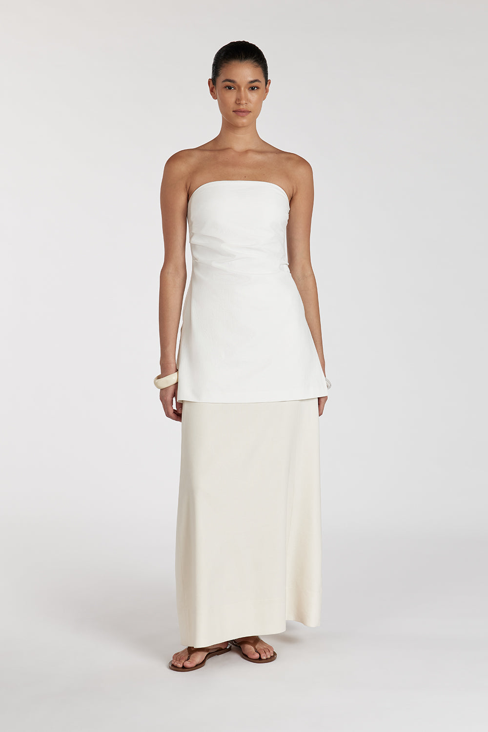 BRAX Linen Midi Skirt with Pockets – Cream A-Line Design