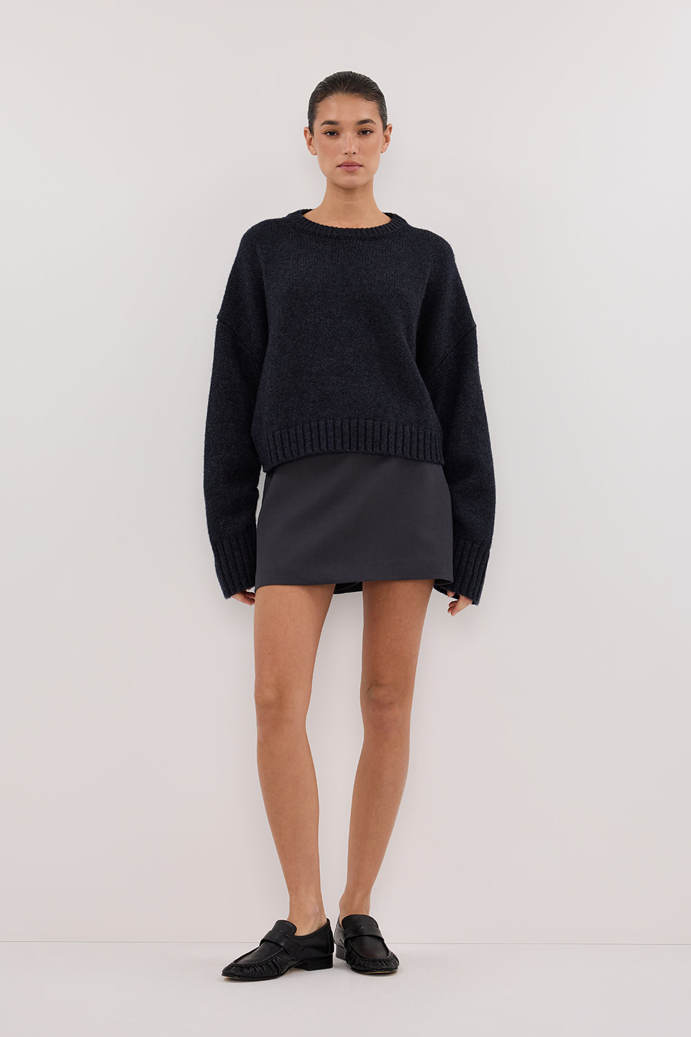 SOHO Slate High-Rise Skort with Concealed Shorts