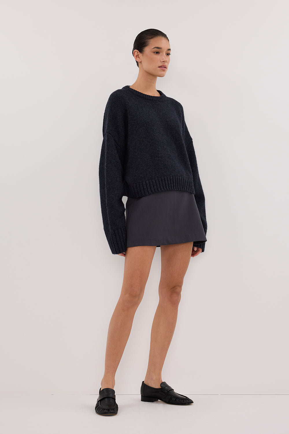 SOHO Slate High-Rise Skort with Concealed Shorts