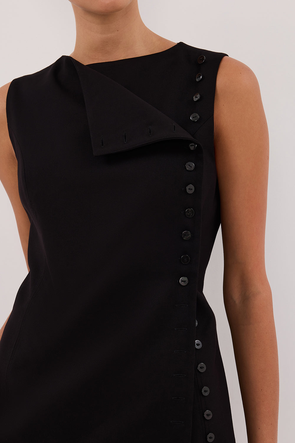 REN Black Side Button Adjustable Waist Vest