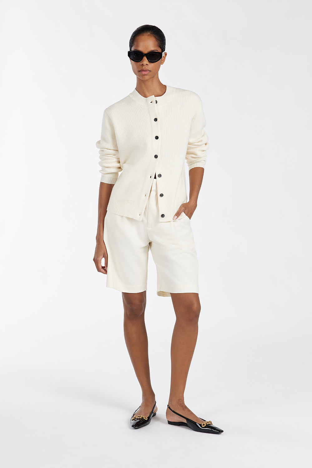 Beckham Relaxed Fit Bermuda Shorts with Side Pockets