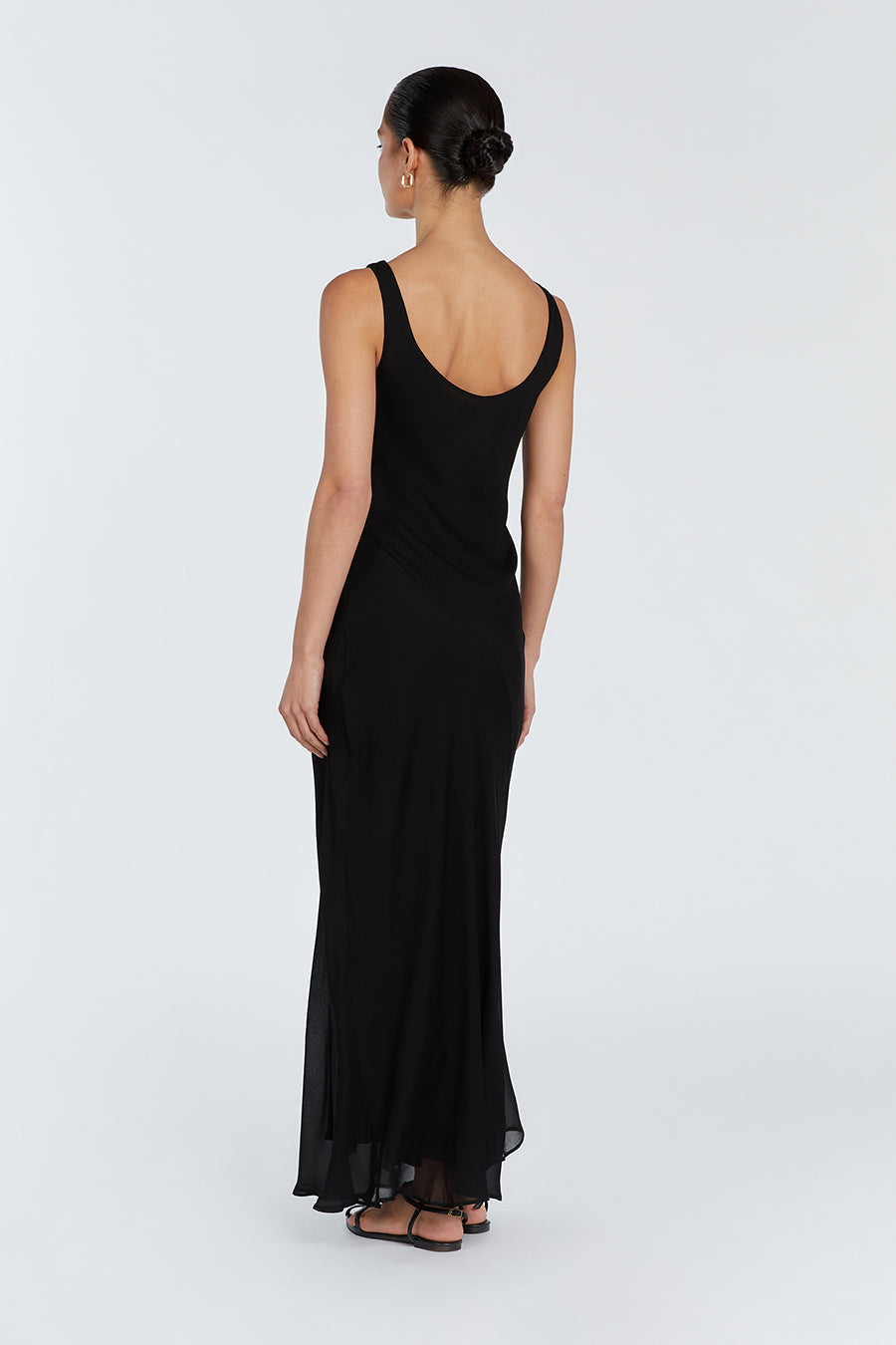 Johnny Black Viscose Cowl Neck Midi Dress - Sleeveless Slip Style