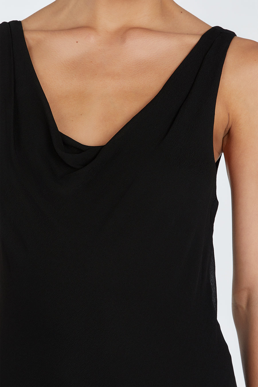 Johnny Black Viscose Cowl Neck Midi Dress - Sleeveless Slip Style