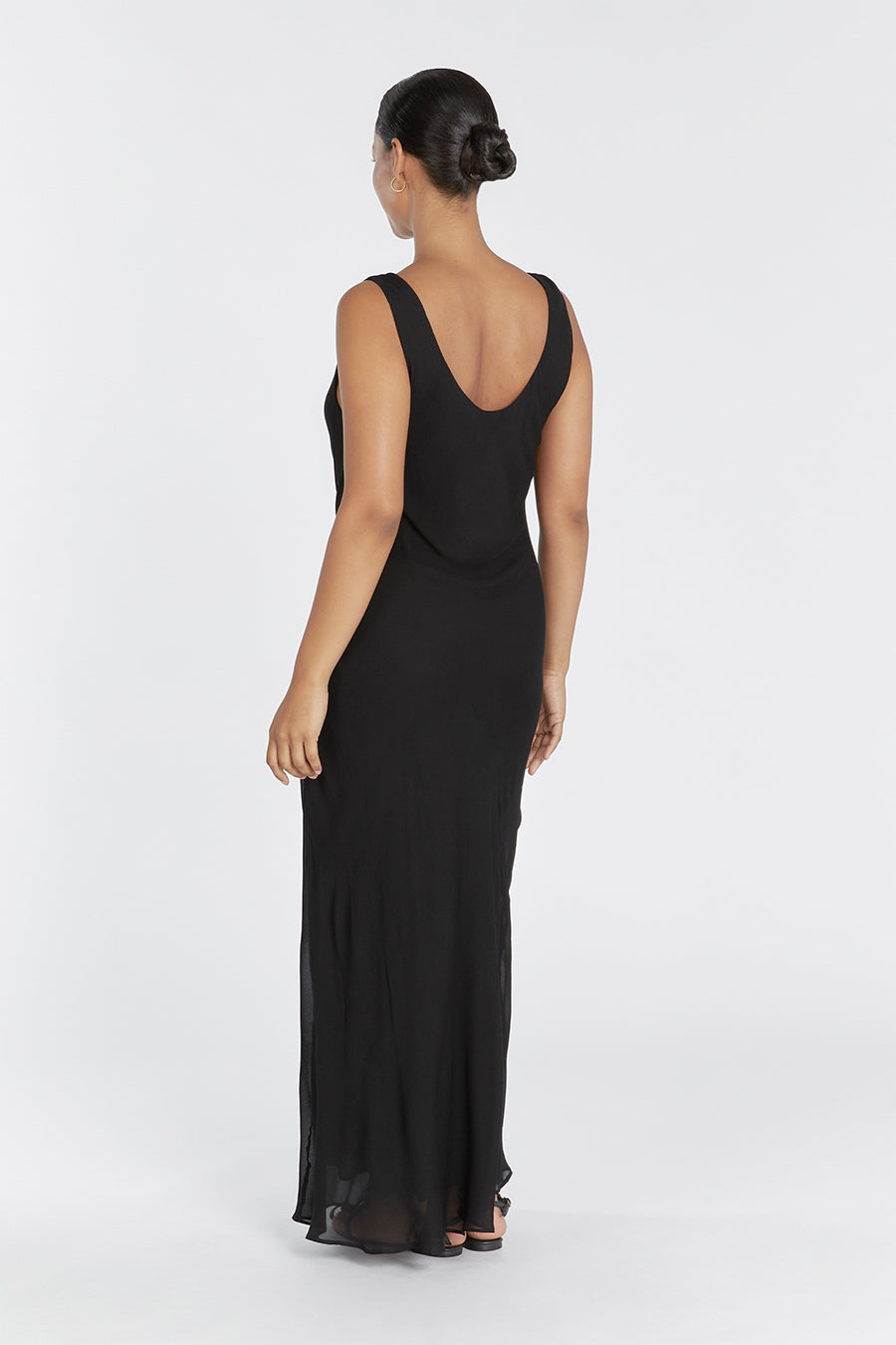 Johnny Black Viscose Cowl Neck Midi Dress - Sleeveless Slip Style