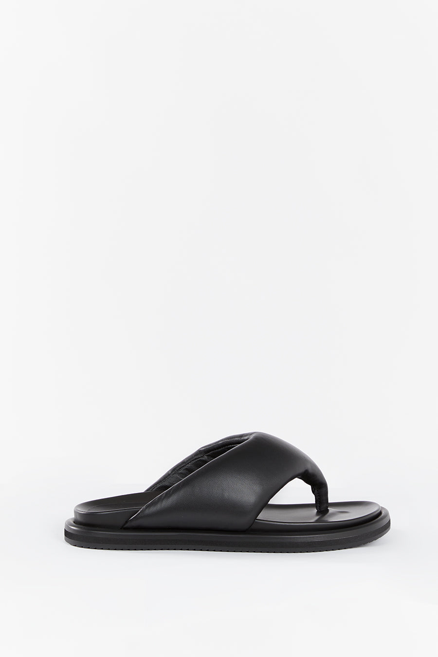 Alias Mae Dallas Black Leather Sandals with Comfort Footbed