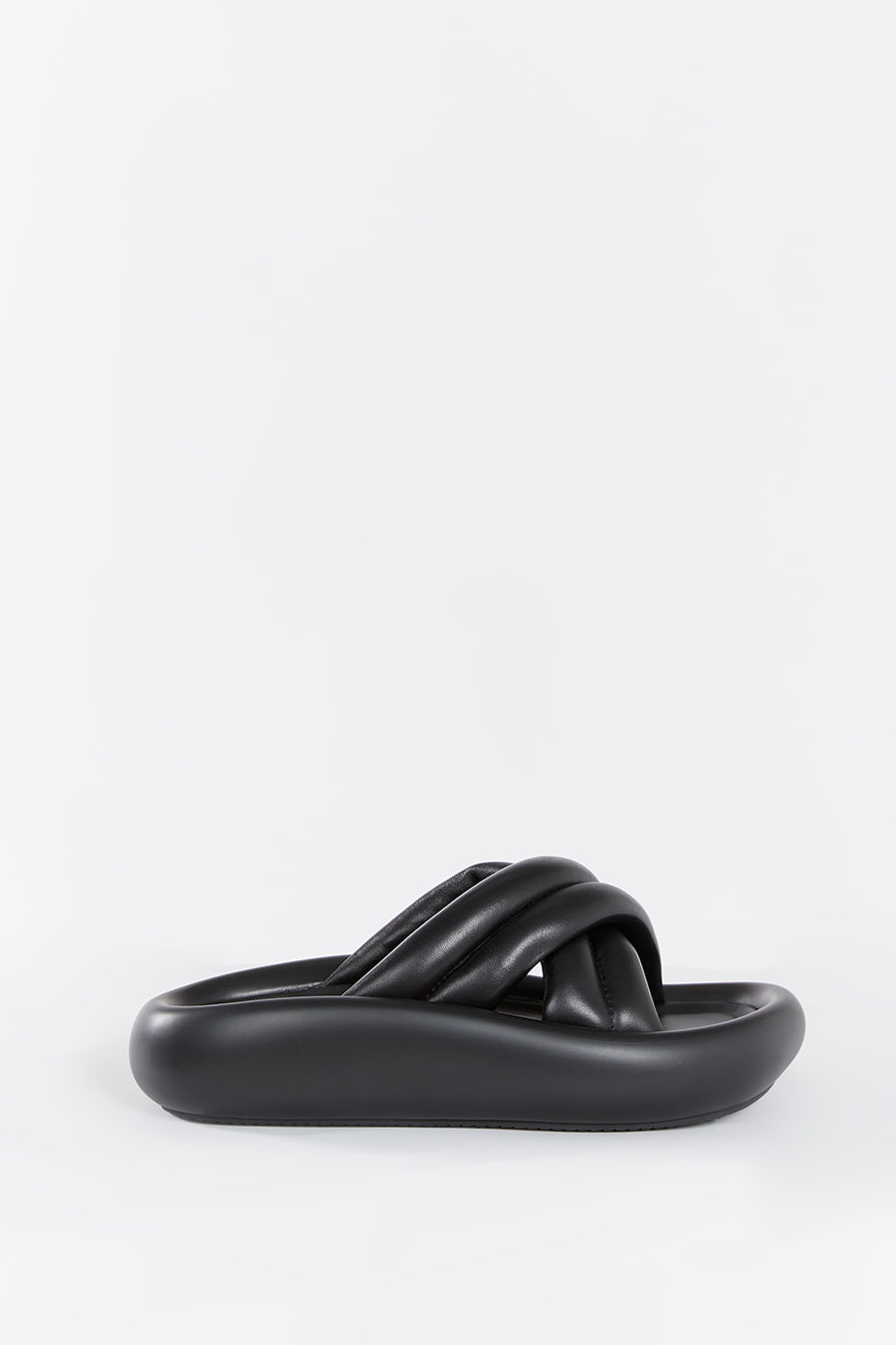 Alias Mae Dena Black Leather Flatform Sandals