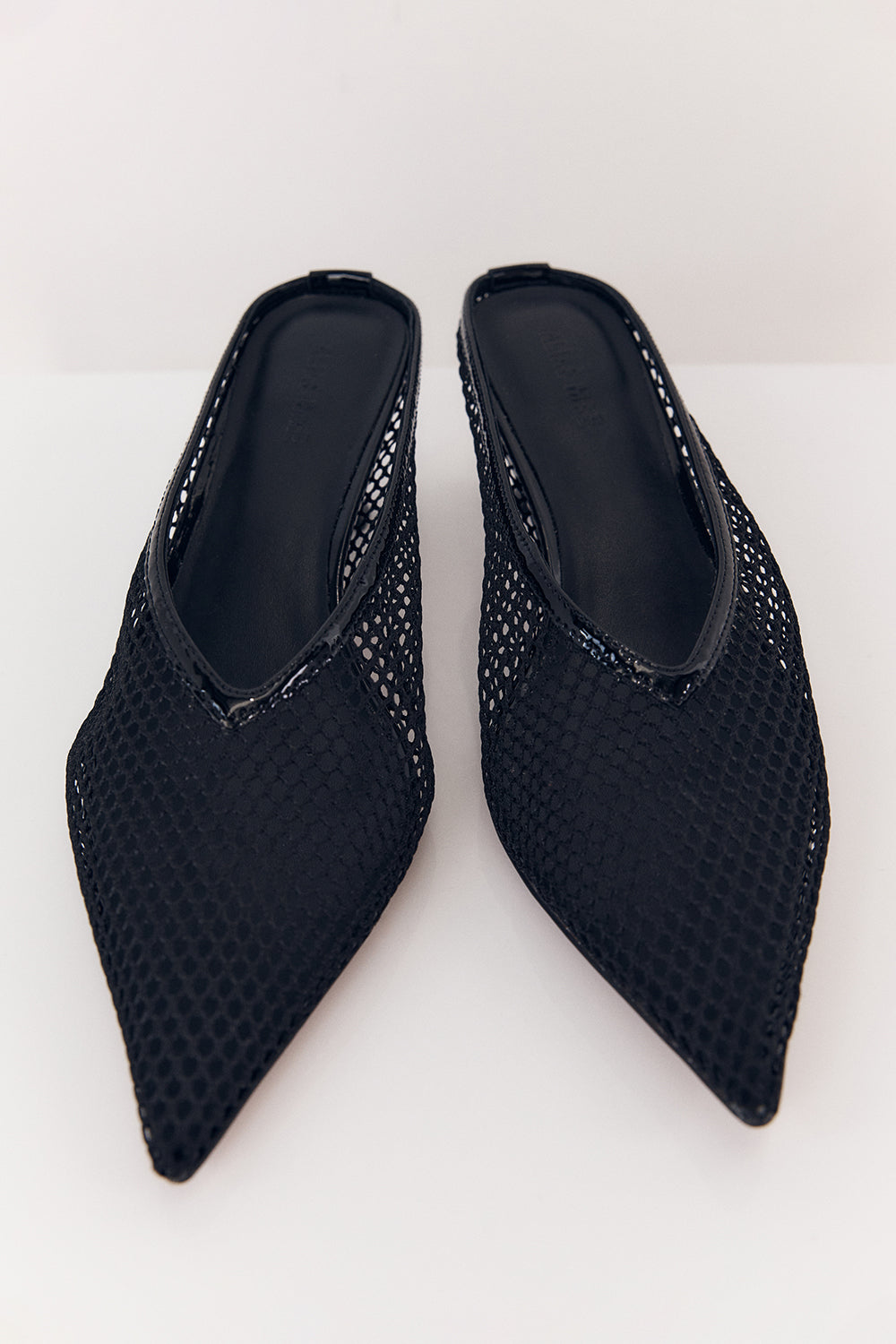Alias Mae Gomez Black Mesh Kitten Heels - Pointed Toe