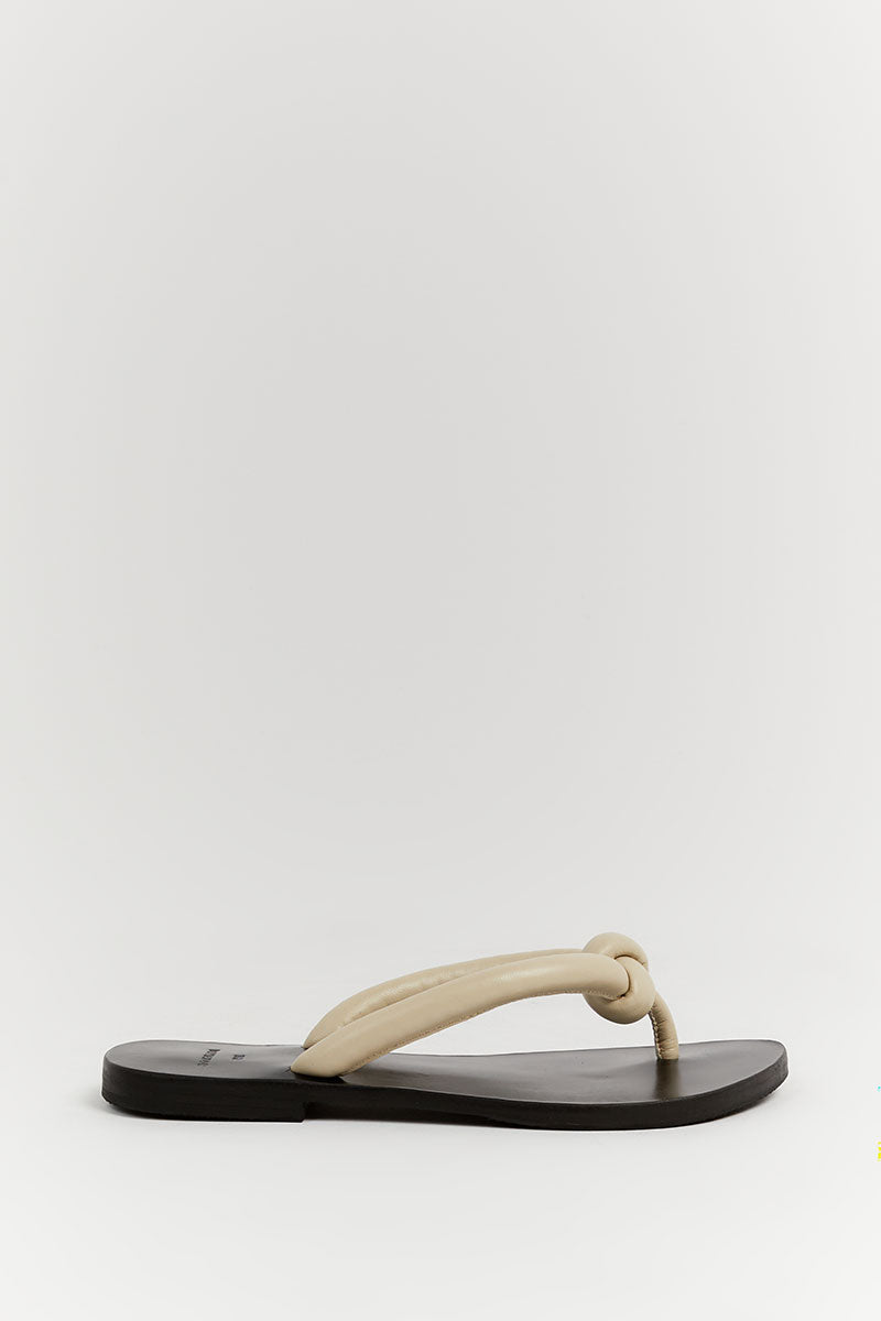 Bali Tailor Lottie Leather Sandals – Cream Slip-On Women's Shoes
