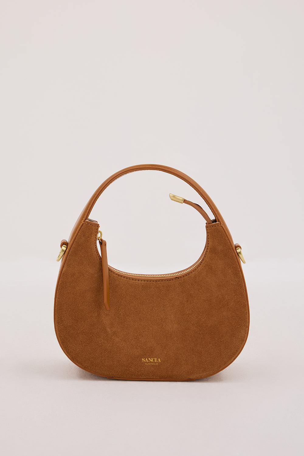 Sancia Aritzo Walnut Leather Crossbody Bag – Handcrafted Suede