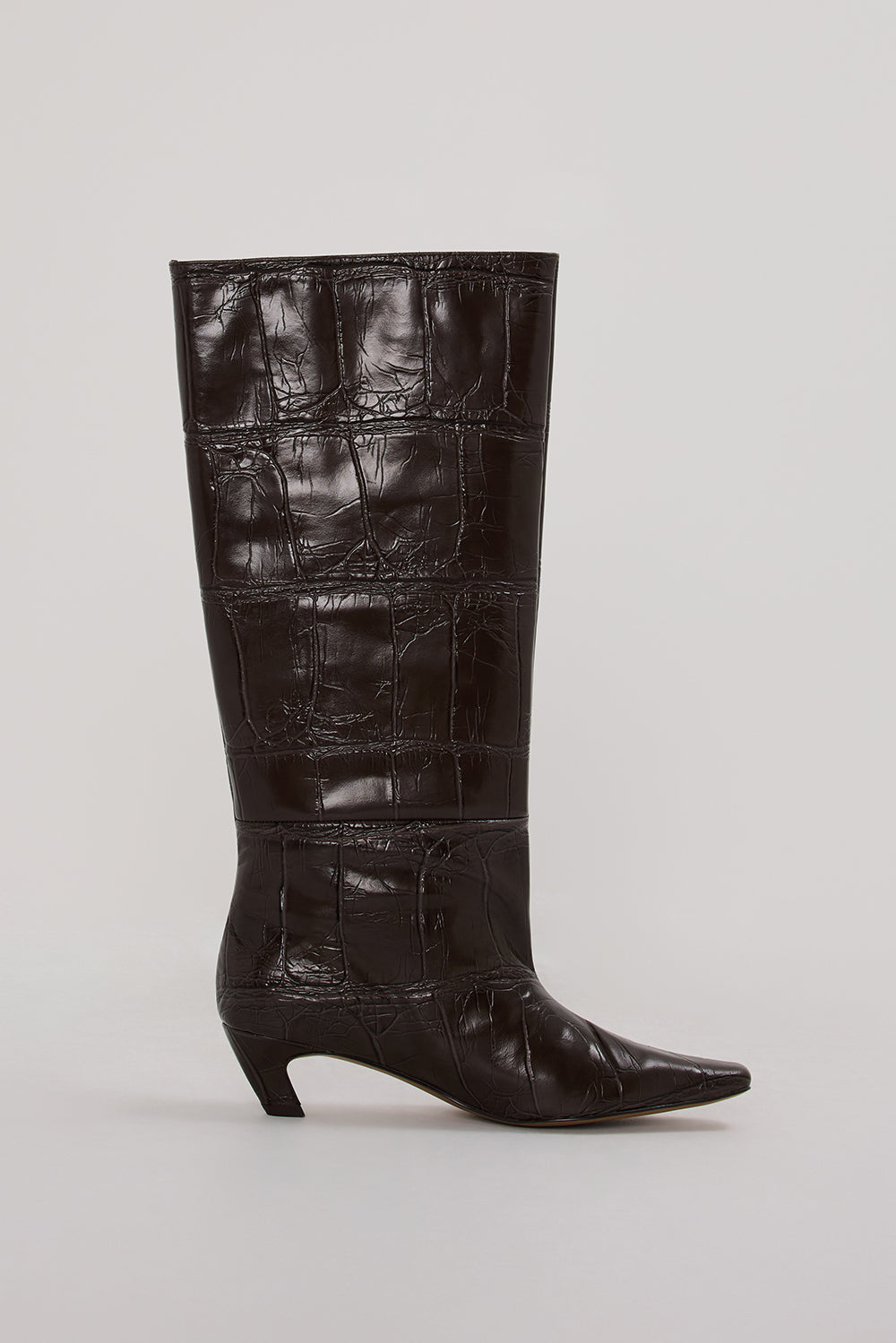 Alias Mae Crawford Chocolate Croc Knee High Boots