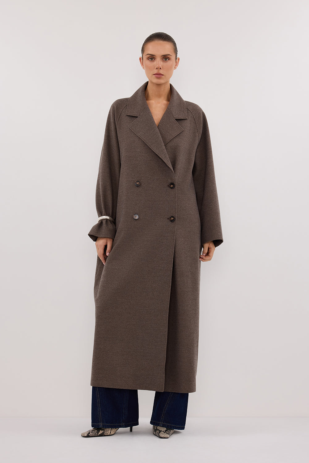 York Wool Blend Oversized Trench Coat – Longline Boxy Design