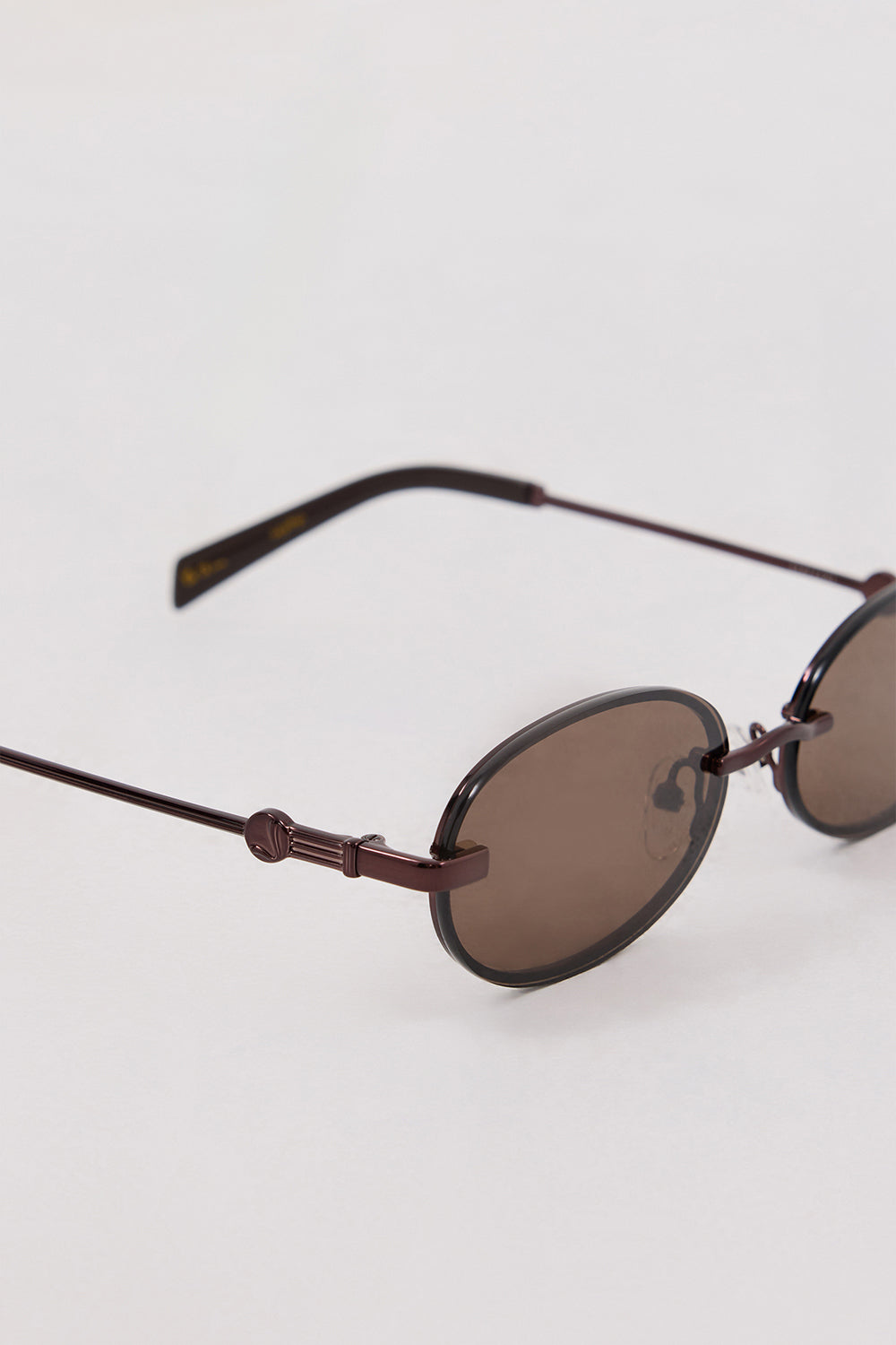 LUV LOU Bronze Oval Sunglasses with UV Protection – Handcrafted