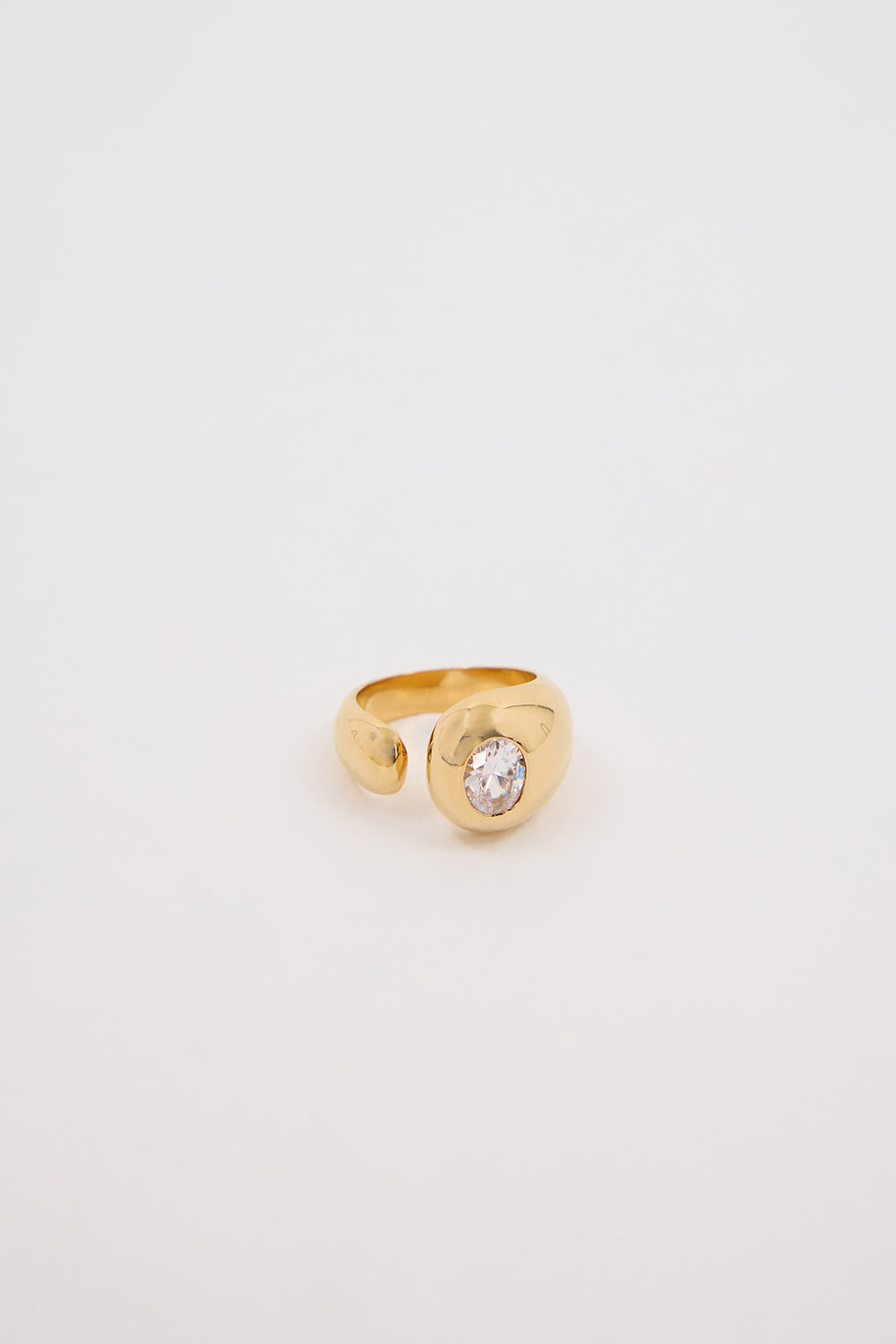 Amber Sceats Vesper 24k Gold Plated Crystal Ring - Open-Ended Design