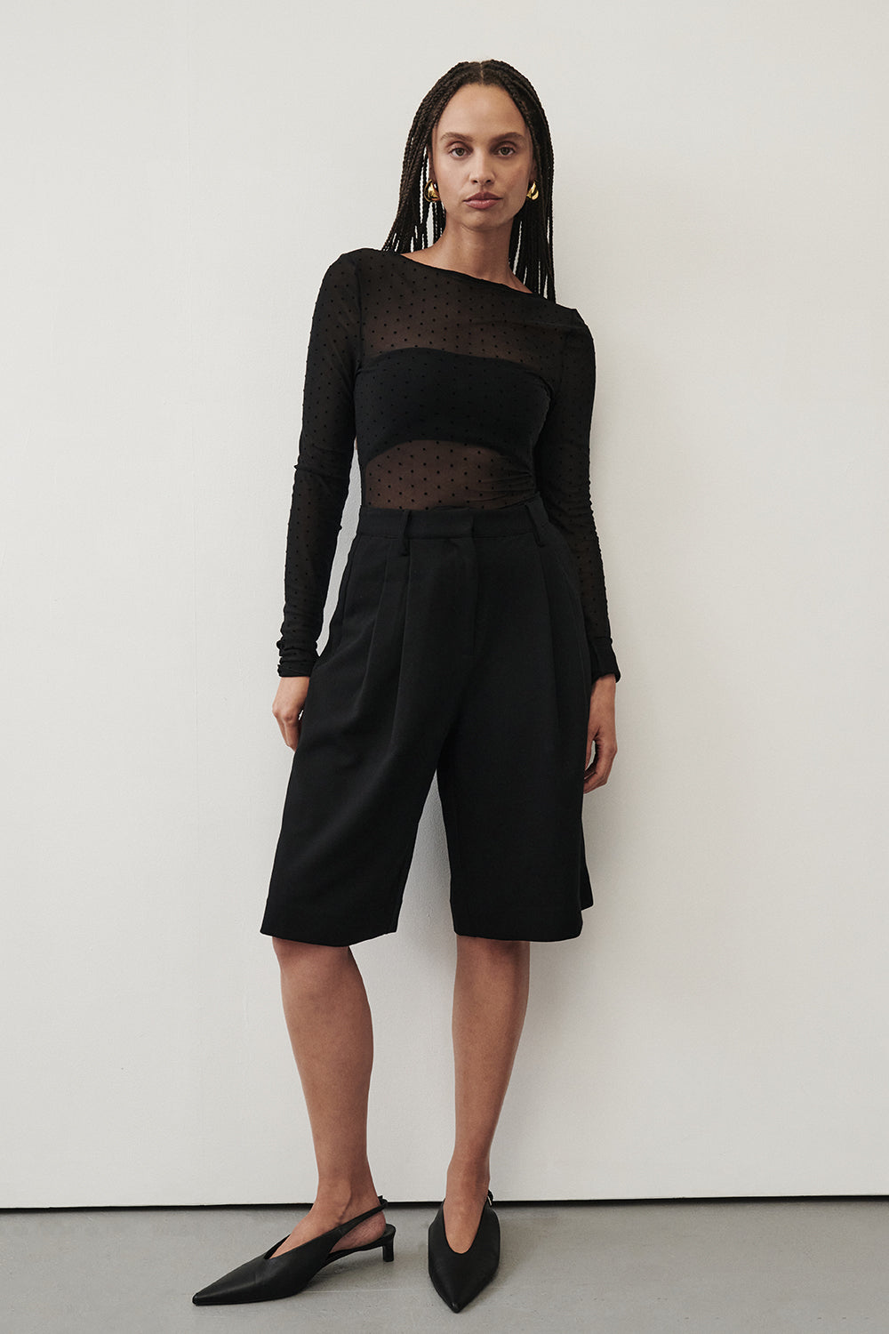 Westwood Relaxed Fit Black Bermuda Shorts with Pockets