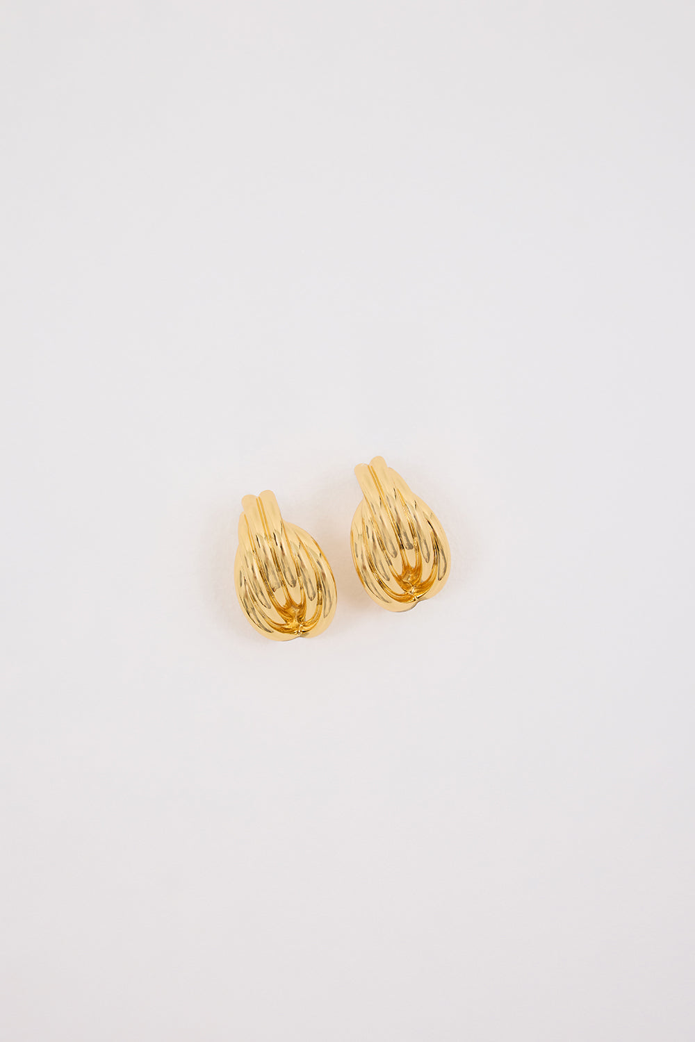 Amber Sceats Gold Ribbed Quinlan Earrings