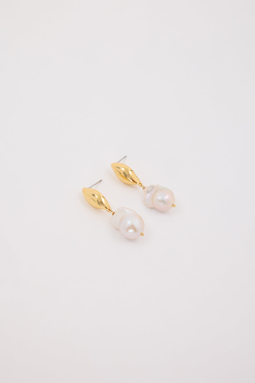 Amber Sceats Gold Pearl Drop Earrings 24k Plated