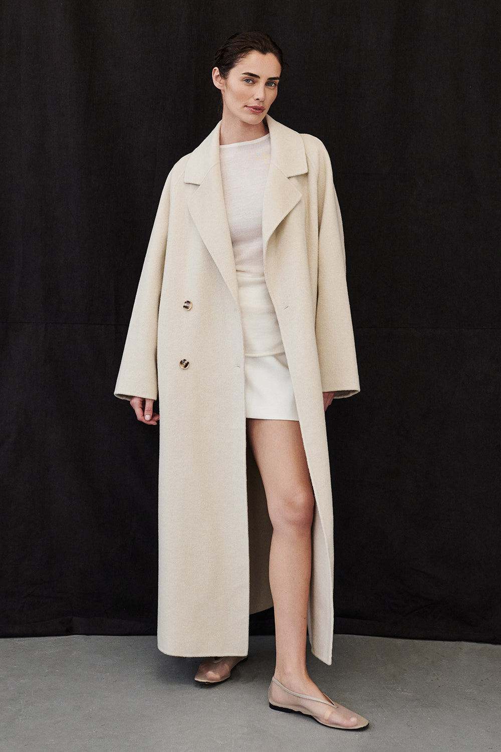 York Oversized Wool Blend Trench Coat - Longline Boxy Silhouette