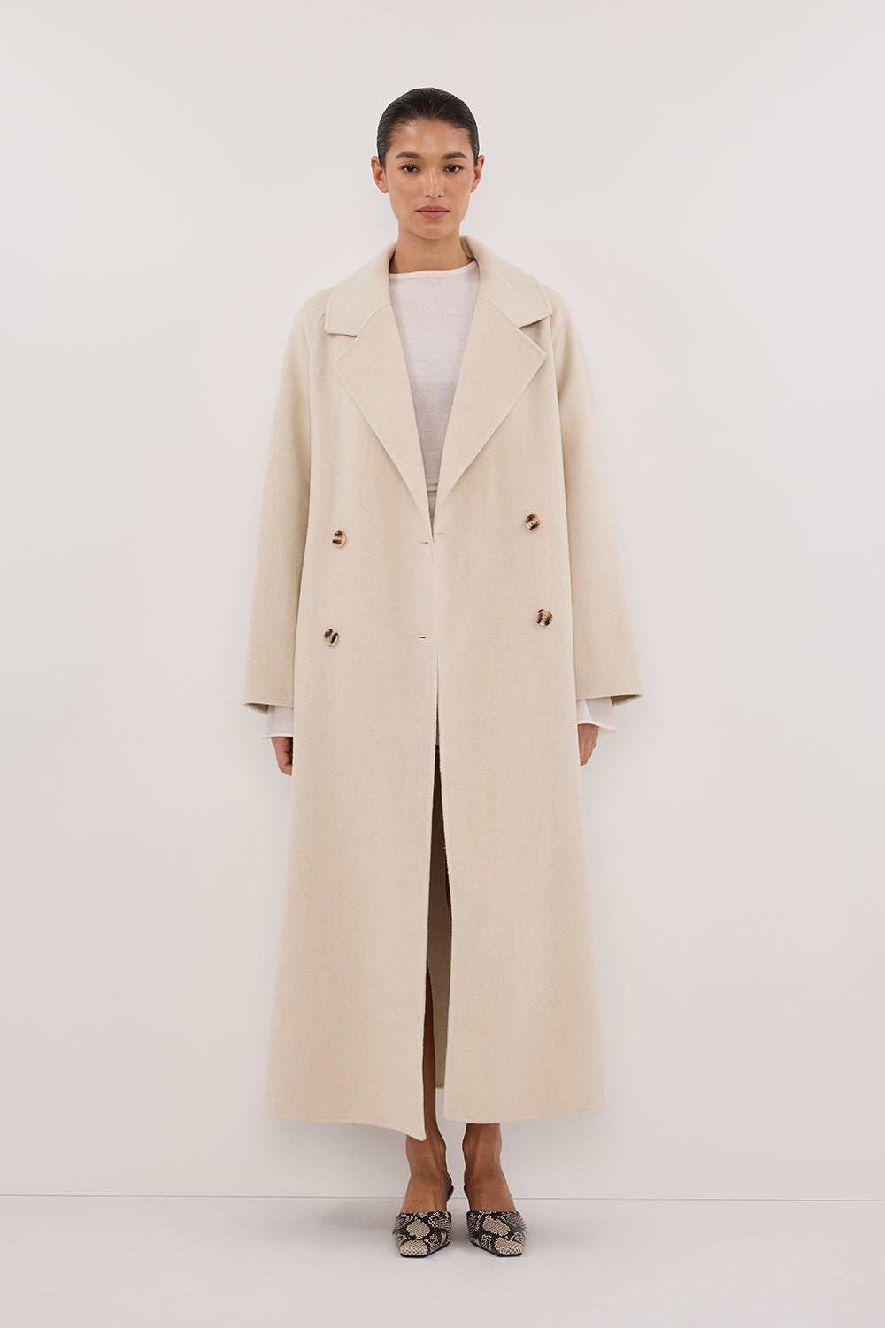 York Oversized Wool Blend Trench Coat - Longline Boxy Silhouette