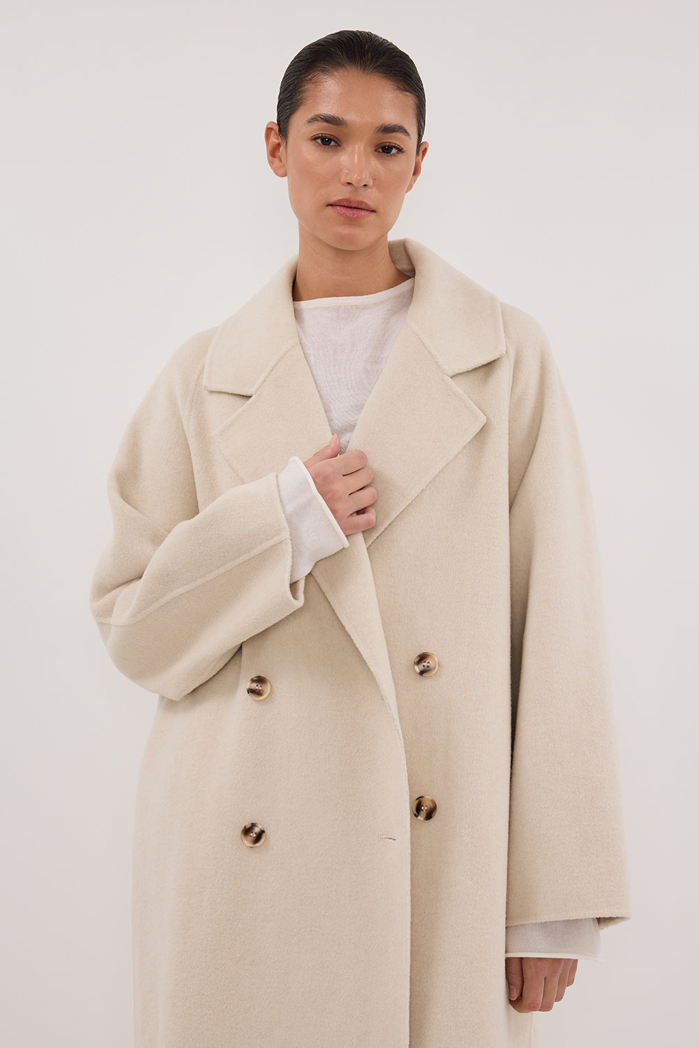 York Oversized Wool Blend Trench Coat - Longline Boxy Silhouette