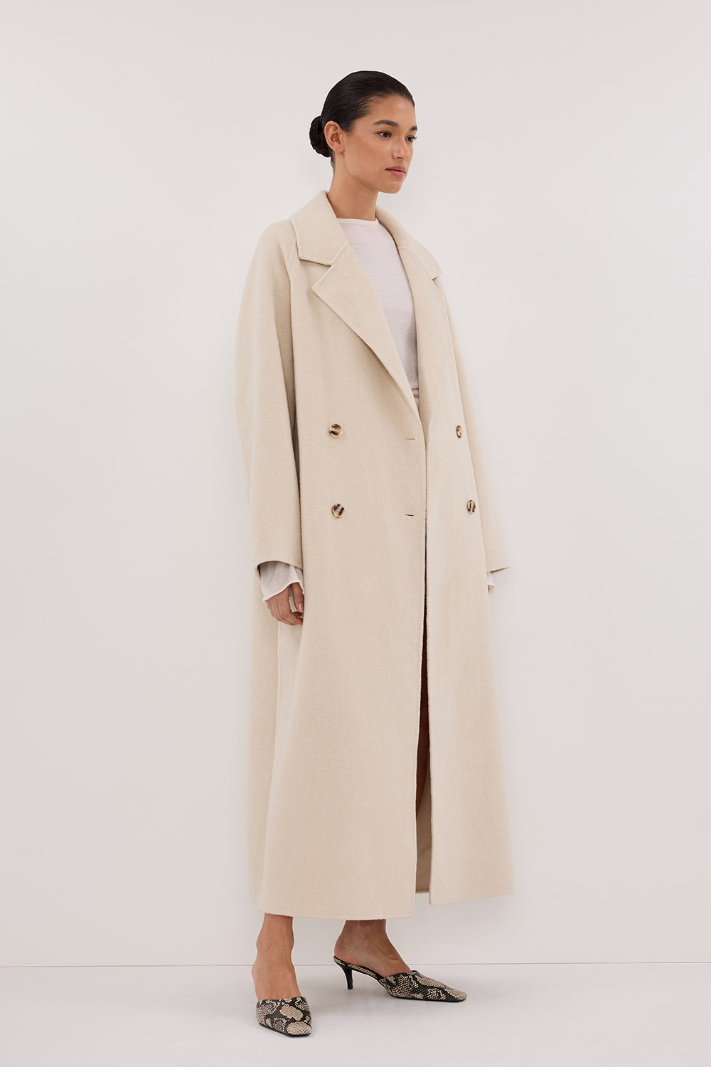 York Oversized Wool Blend Trench Coat - Longline Boxy Silhouette