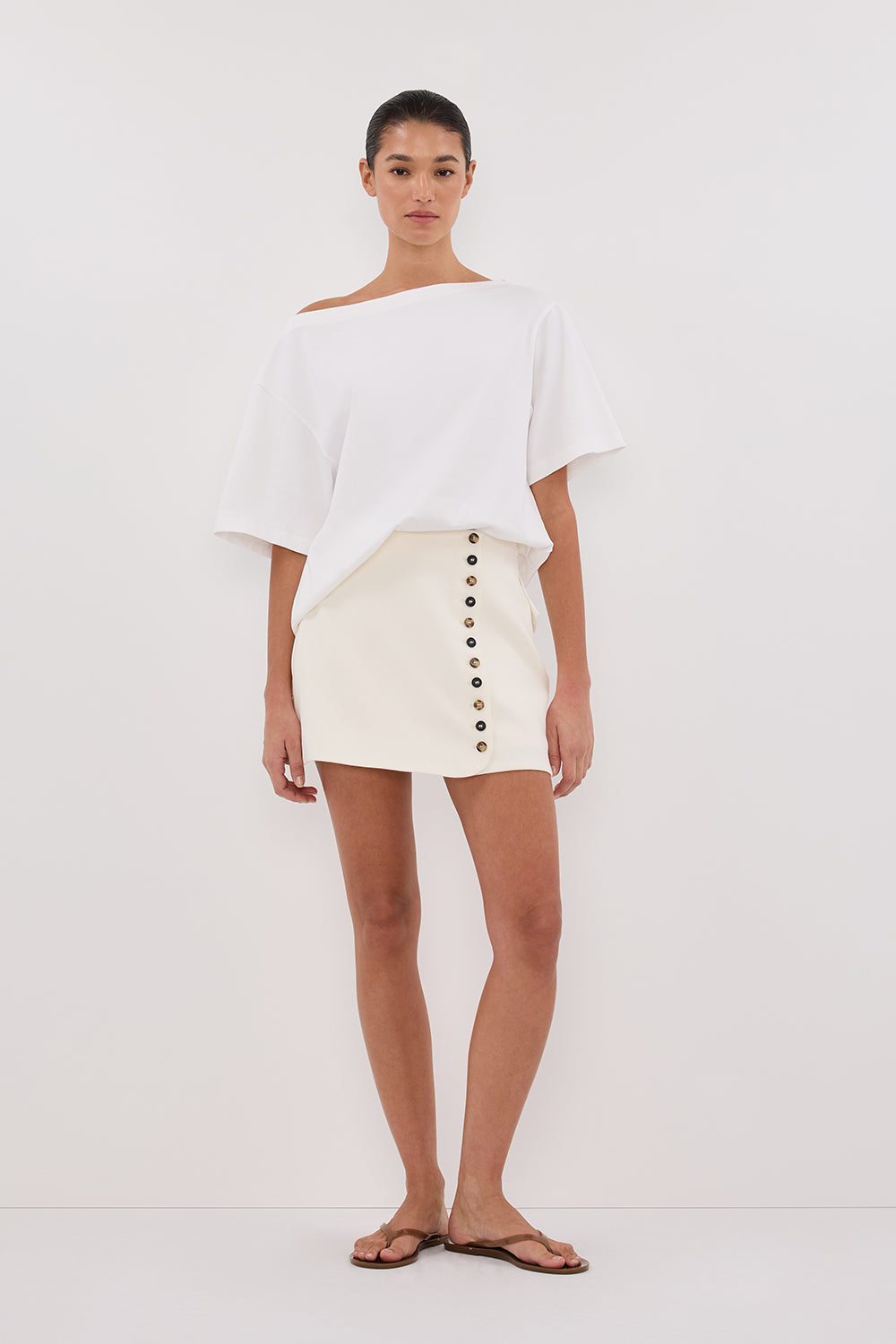 High Rise Mini Skirt with Concealed Shorts - A-Line Tailored Skort