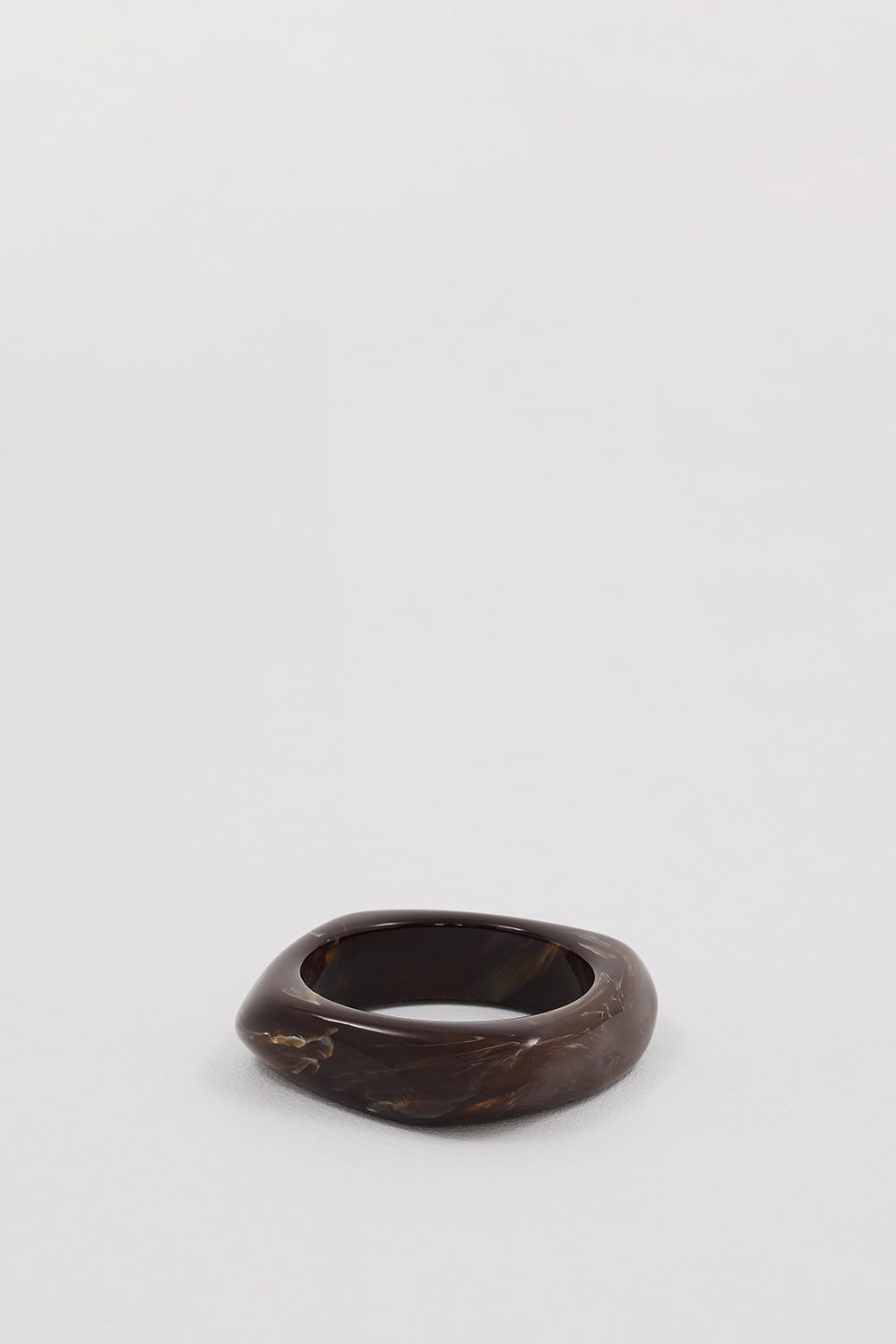 Anna Rossi Chunky Acrylic Bangle Bracelet - Dark Chocolate Wave Design