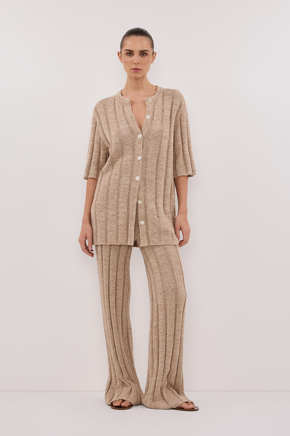 Jazz Natural High Rise Wide Leg Knit Pants