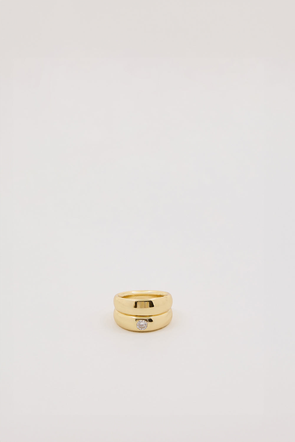 14k Gold Double Stack Pinky Ring by MÉGA Jewelry