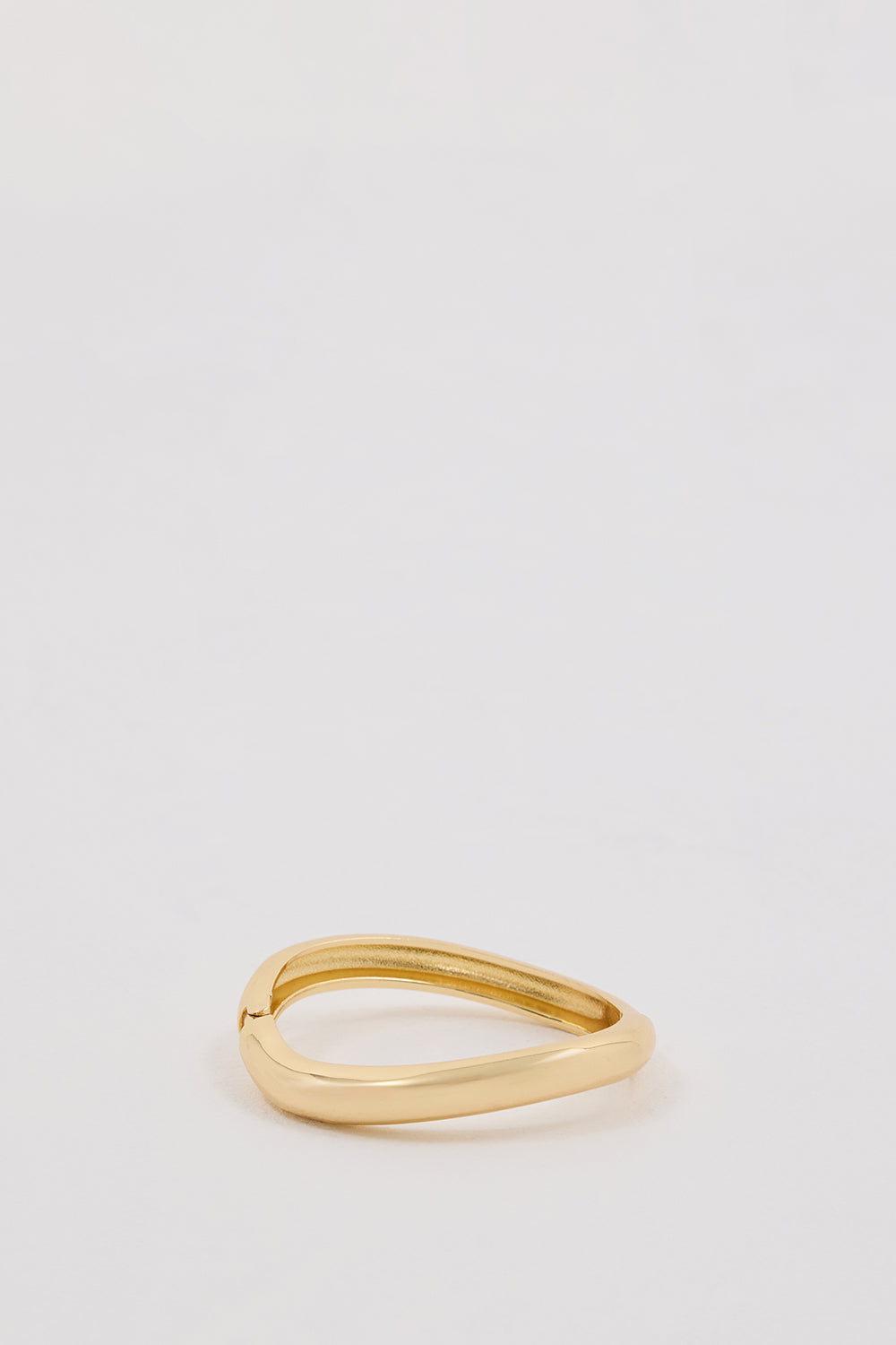 Anna Rossi Gold Wave Bangle - Thin Warped Design for Stacking
