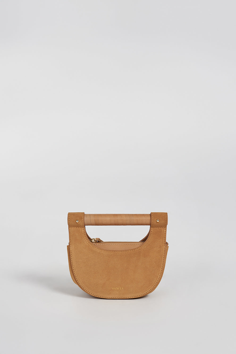 Sancia Cybil Leather Crossbody Bag in Latte – Handcrafted Suede