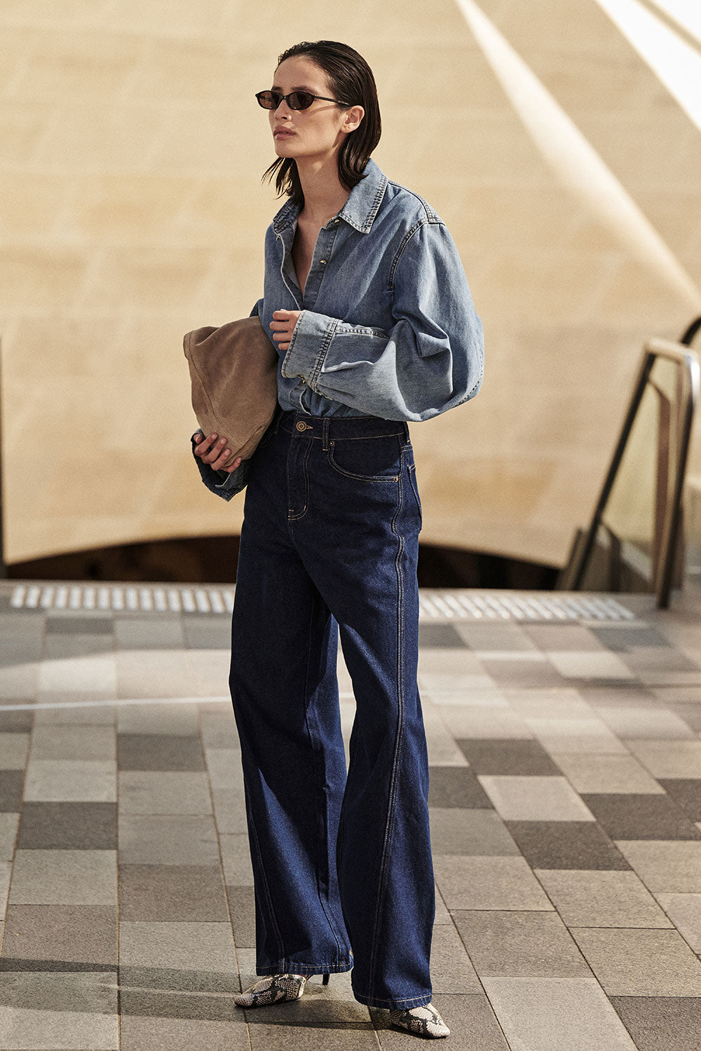 Carson Indigo High Rise Wide Leg Jeans for Women