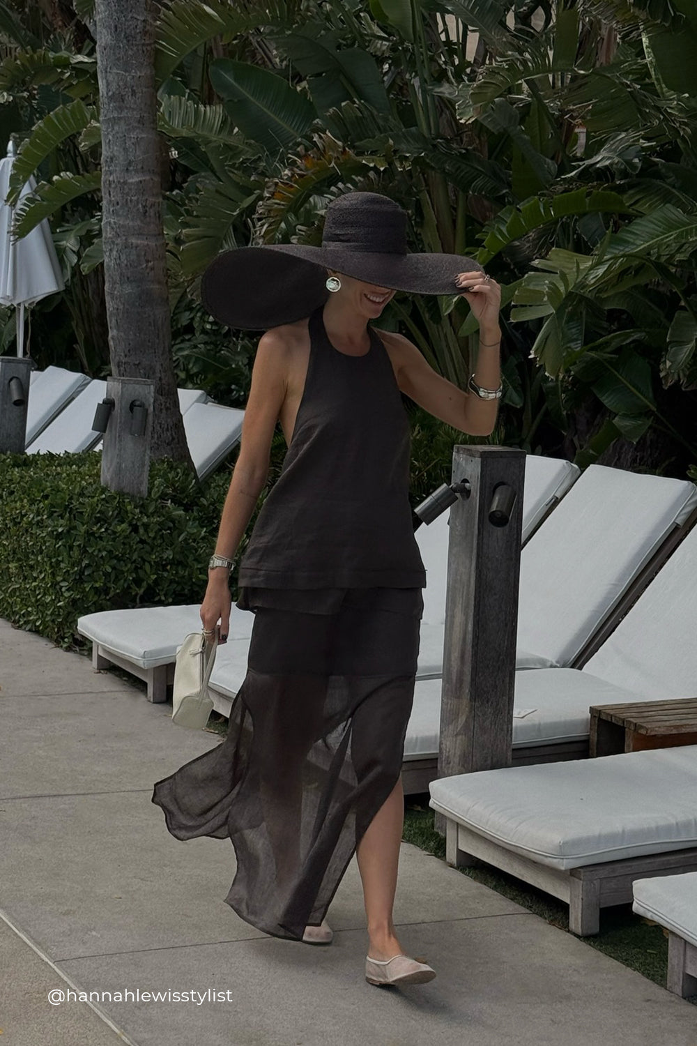 Kai Petrol Sheer Ramie Midi Skirt with Side Splits