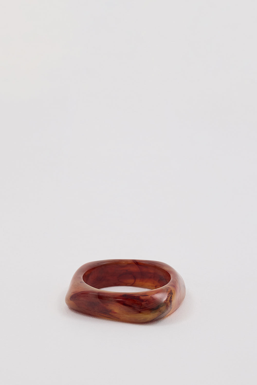 Anna Rossi Chunky Acrylic Bangle - Mocha Warped Wave Design