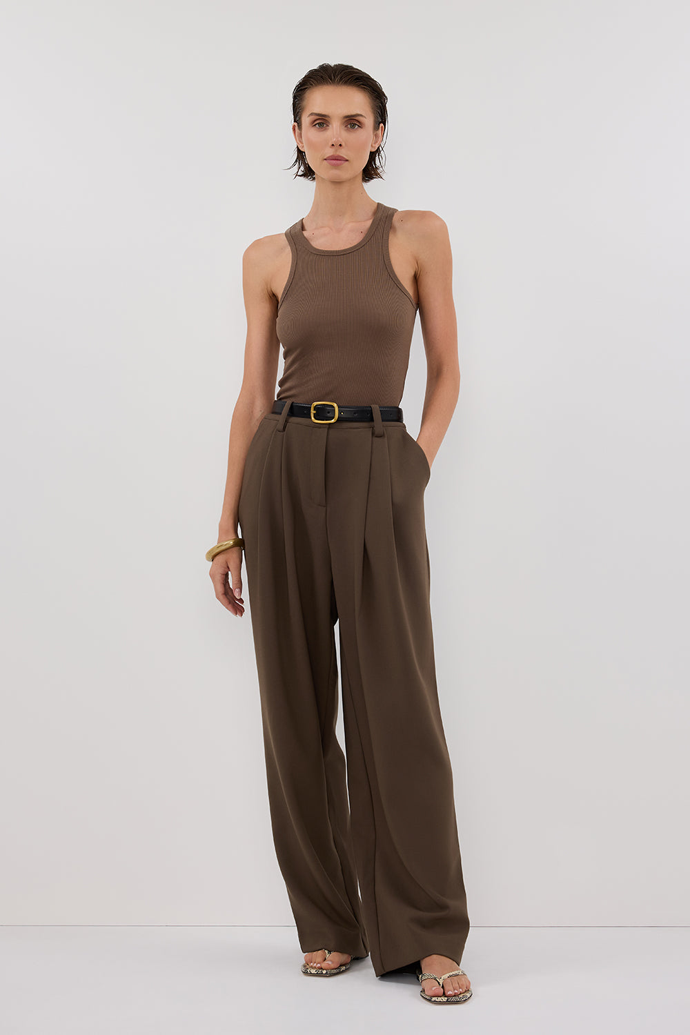 Westwood Clover High Rise Straight Leg Pants with Pockets